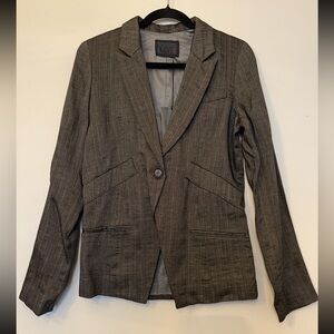 Love Richard Chai Textured Linen-Cotton Blend Single-Button Blazer Jacket Size S